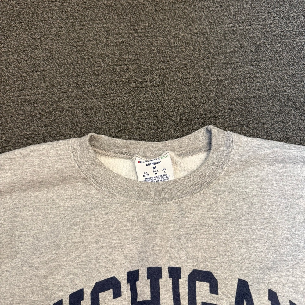 Champion University of Michigan Oxford Gray Basic Crewneck Sweatshirt - Picture 2 of 10